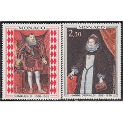 Monaco 770/71 1968 Cuadros de Carlos II y Juana Grimaldi príncipes de Mónaco MNH