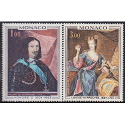 Monaco 797/98 1969 Cuadros de  Honorio II y Luisa Hipólita príncipes de Mónaco MNH