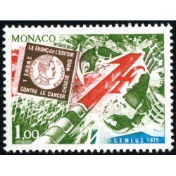 MED/S Monaco Nº 1014 1975 Lucha contra el cáncer Lujo MED/S Monaco Nº 1014 1975 Lucha contra el cáncer Lujo