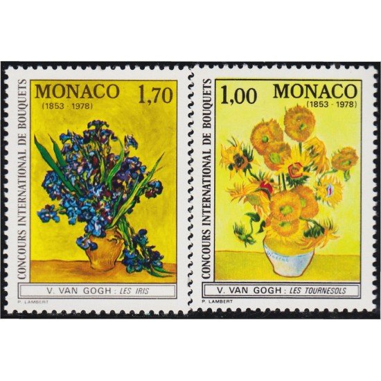 Monaco - 1161/62 - 1978 Concurso inter. de ramos-cuadrosde Van Gogh-Lujo Monaco - 1161/62 - 1978 Concurso inter. de ramos-cuadrosde Van Gogh-Lujo