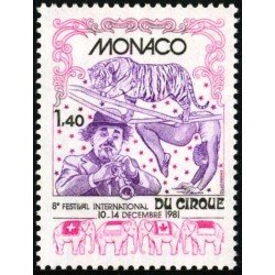 FAU1/S Monaco Nº 1298 1981 VIIIº Fest. inter. de circo de Mónaco Lujo FAU1/S Monaco Nº 1298 1981 VIIIº Fest. inter. de circo de Mónaco Lujo