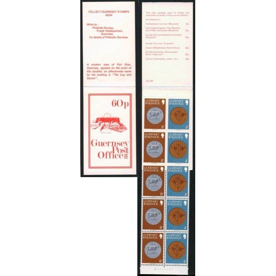 FAU1/S Guernesey Nº 175 Carnet + 179 Carnet 1981 Monedas FAU1/S Guernesey Nº 175 Carnet + 179 Carnet 1981 Monedas
