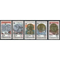 VAR2/S Checoslovaquía Czechoslovakia Nº 2258/62  1978  Exp.filatélica inter. Praga Monedas Lujo