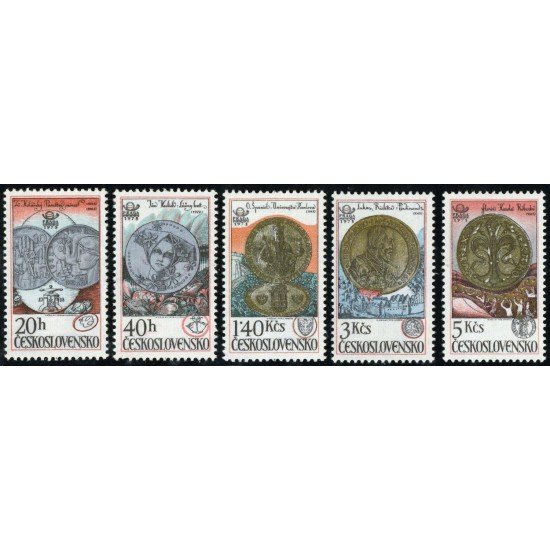 VAR2/S Checoslovaquía Czechoslovakia Nº 2258/62 1978 Exp.filatélica inter. Praga Monedas Lujo VAR2/S Checoslovaquía Czechoslovakia Nº 2258/62 1978 Exp.filatélica inter. Praga Monedas Lujo