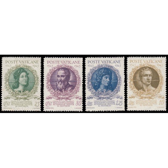 Vaticano 105/08 1943 4º Centenario de la Academia vaticana Efigies MH Vaticano 105/08 1943 4º Centenario de la Academia vaticana Efigies MH
