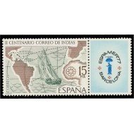 España Spain 2437 1977 Correo de Indias Espamer 77 II Centenario de la Real Ordenanza reguladora del Correo Marítimo MNH España Spain 2437 1977 Correo de Indias Espamer 77 II Centenario de la Real Ordenanza reguladora del Correo Marítimo MNH