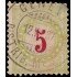 Suiza Switzerland Tasa 15 1883 Cifra carmín-roja Papel con fragmentos de hilo de seda Usado