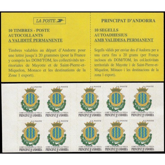 Andorra Francesa Carnet 10 2000 Municipio de Andorra La Vella