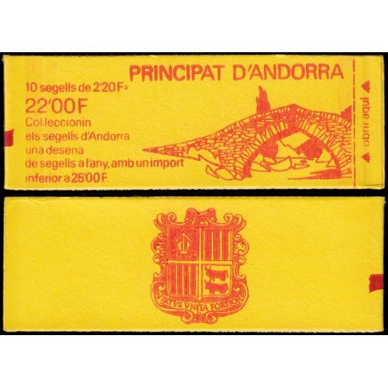 Andorra Francesa Carnet 2 1988 Tipo Blasón de Andorra