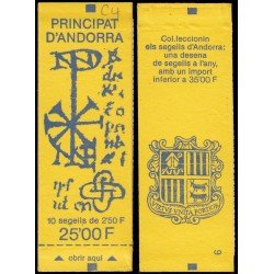 Andorra Francesa Carnet 4 1991 Tipo Blasón de Andorra