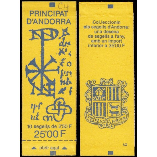 Andorra Francesa Carnet 4 1991 Tipo Blasón de Andorra