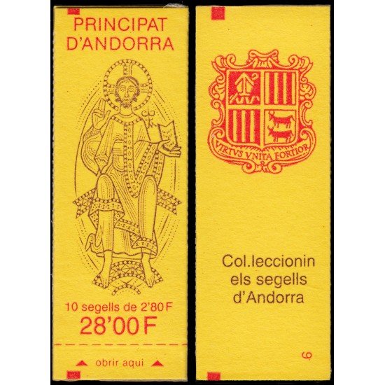 Andorra Francesa Carnet 5 1993 Tipo Blasón de Andorra