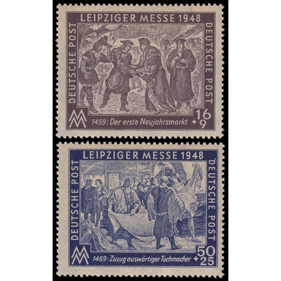 Alemania Oriental 1/2 1948 Emisiones Generales Feria de otoño en Leipzig MNH