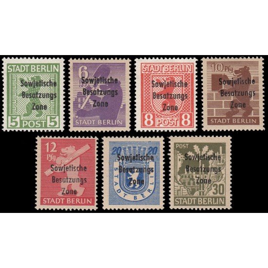 Alemania Oriental 24/30 1948 Emisiones Generales Sellos de Berlín de 1945 (sector soviético) con sobrecarga MNH