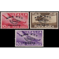 Trieste Aéreo 12A-12C 1948 Zona A Congreso filatélico de Trieste MNH