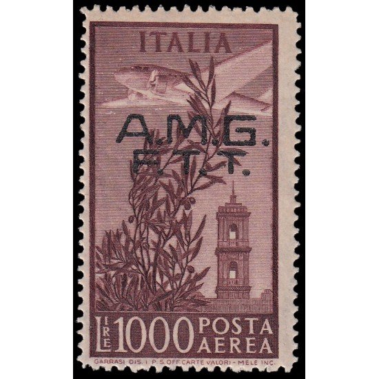 Trieste Aéreo 16 1948 Zona A  Sellos de Italia con sobrecarga MNH