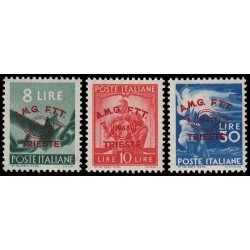 Trieste 29A/29C 1948 Congreso filatélico de Trieste MNH