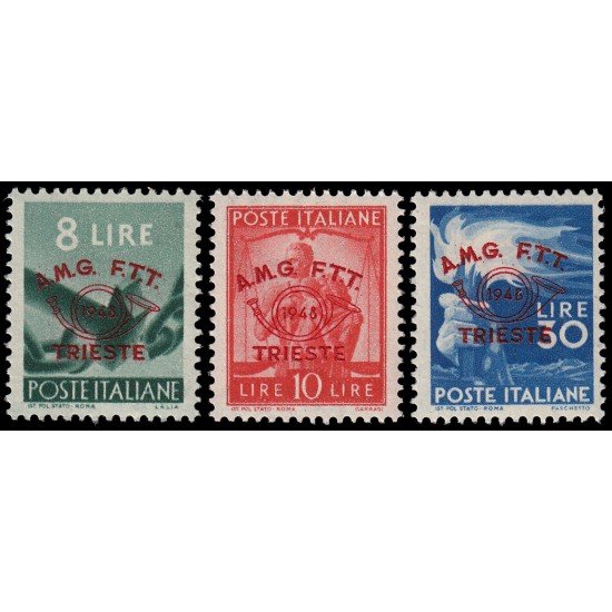 Trieste 29A/29C 1948 Congreso filatélico de Trieste MNH