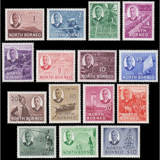 Borneo del Norte 280/94 1950-52 Jorge VI y sujetos diversos MNH