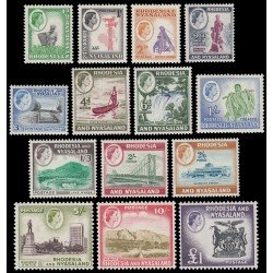Rhodesia-Nyasaland 19/32 1959-62 Elisabeth II y sujetos diversos MNH