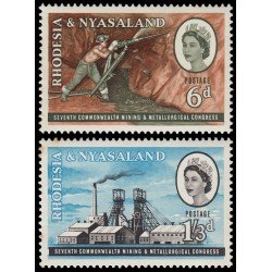 Rhodesia-Nyasaland 39/40 1961 7º congreso minero y metalúrgico de la Commonwealth MNH