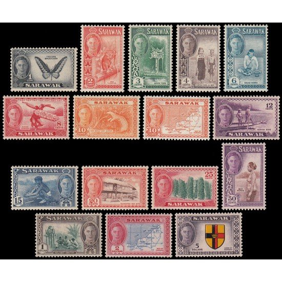 Sarawak 172/87 1950-52 Jorge VI MH