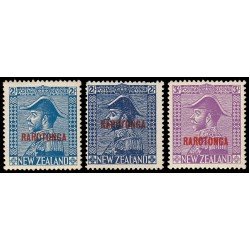 Rarotonga 29/30+29a  1926-28 Sellos de Nueva Zelanda con sobrecarga MNH