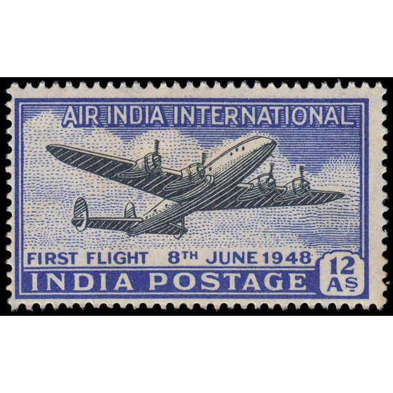 India Aéreo 2 1948 Primer vuelo postal a Londres Air India Lockheed Constellation MNH