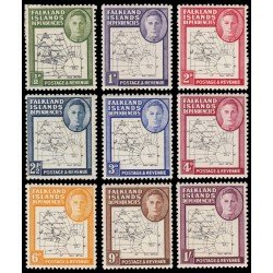 Falkland Islands Islas Malvinas 33/41(B) 1946/48 Effigie de Jorge VI  Dependencia South Shetlands MNH-MH