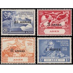 Adén Qu Aiti 16/19 1949 75 aniv. de la U.P.U. MNH