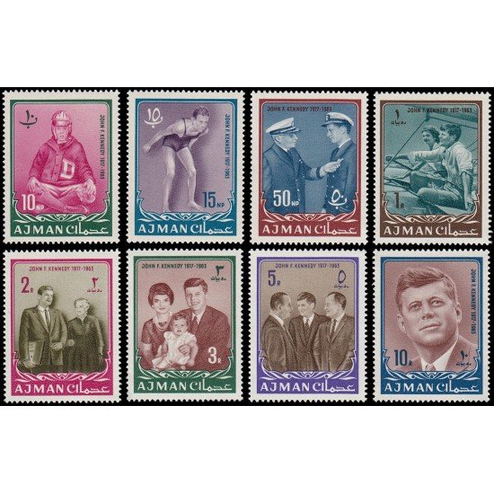 Ajman 19/26 1964 Aniv. de la muerte del presidente John F. Kennedy MNH