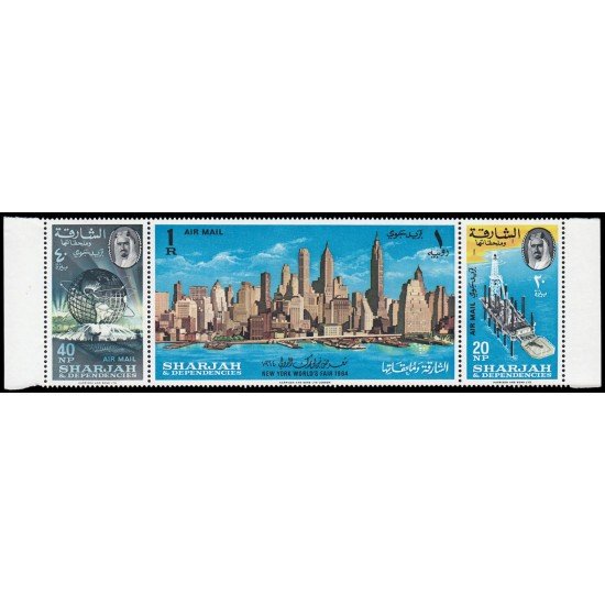 Sharjah Aéreo 22/24 1964 Exposición internacional de Nueva York MNH