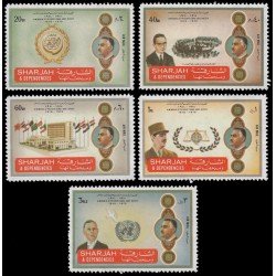 Sharjah Aéreo 88 (5 valores) Nasser y De Gaulle MNH
