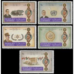 Sharjah 239 (5 valores) 1971 Nasser y De Gaulle MNH