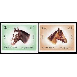 Fujeira Aéreo 80 (2 valores) 1972 Cabezas de caballo MNH