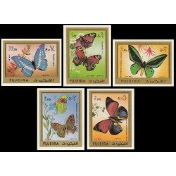 Fujeira Aéreo 70 (5 valores) 1972 Mariposas MNH