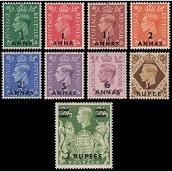Mascate ODQ 1/9 1948 Sellos de Gran Bretaña de 1937-42 con sobrecarga MNH