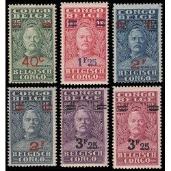 Congo Belga 162/67 1931 Sellos de 1928 (Stanley) con sobrecargas MNH