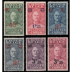 Congo Belga 162/67 1931 Sellos de 1928 (Stanley) con sobrecargas MH