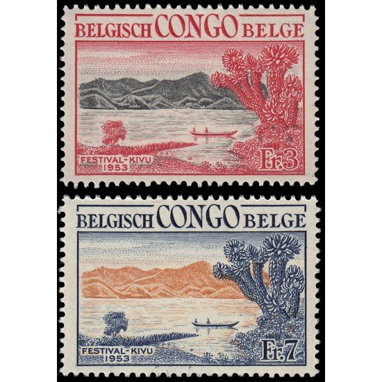 Congo Belga 325/26 1953 Festival de Kivu MNH
