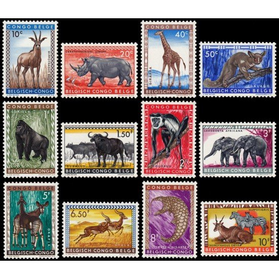 Congo Belga 350/61 1959 Animales salvajes MNH