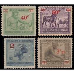 Congo Belga 159/61A 1931-32 Sellos de 1923-25 con sobrecarga MNH