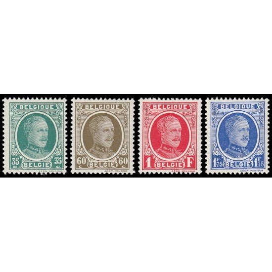 Bélgica 254/57 1927-28 Serie Alberto I MNH