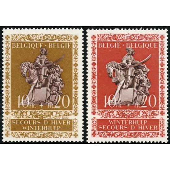 FAU5/S Bélgica belgium Nº 613/14 1942-43 Leyenda de Bélgica Estatuas MNH FAU5/S Bélgica belgium Nº 613/14 1942-43 Leyenda de Bélgica Estatuas MNH