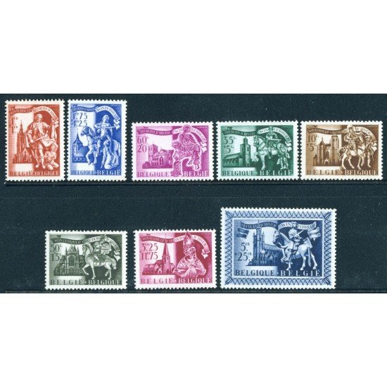 MI2 Bélgica Belgium Nº 631/38 1943/44 Iconografía de St. Martín y vistas de iglesias Lujo MI2 Bélgica Belgium Nº 631/38 1943/44 Iconografía de St. Martín y vistas de iglesias Lujo