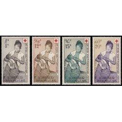 Laos 31/34 1958 3º aniv. de la Cruz Roja de Laos MNH