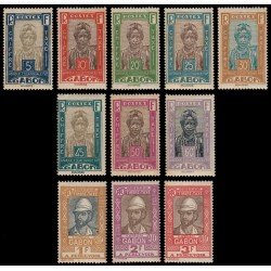 Gabón Gabonaise Tasas 12/22 1930 Personajes variados MNH