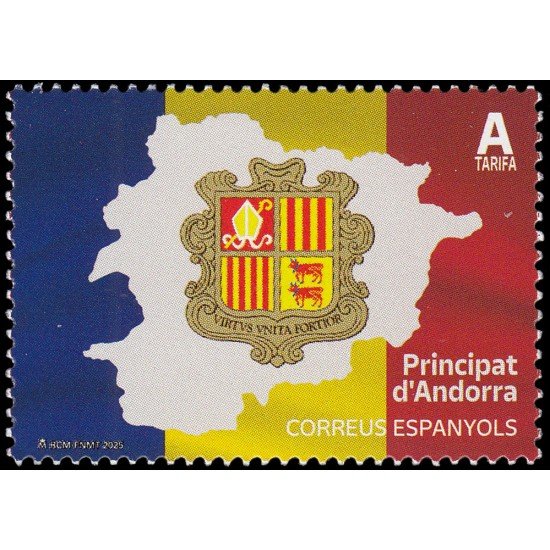 Andorra Española 567 2025 Bandera y escudo de Andorra MNH Tarifa A