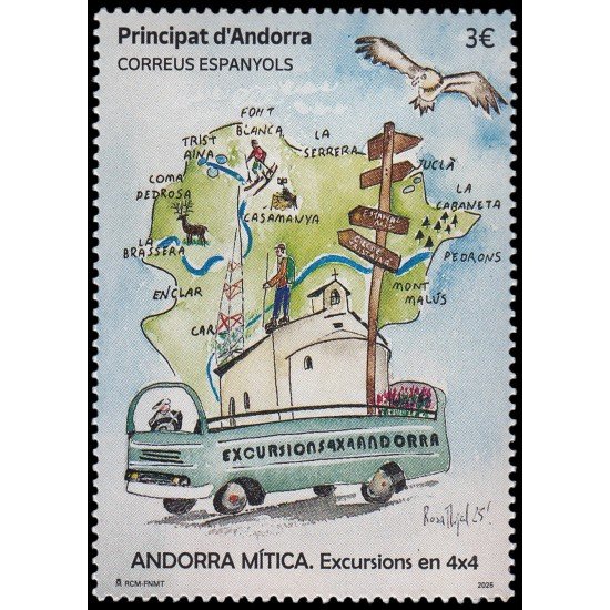 Andorra Española 574 2025 Andorra mítica Excursions en 4x4 MNH Andorra Española 574 2025 Andorra mítica Excursions en 4x4 MNH