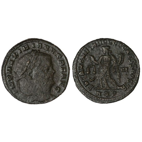 Moneda Imperio Romano Follis Maximiano 302-305 d.C.